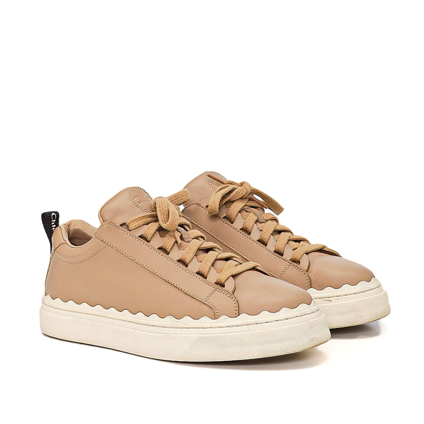 Chloe - Beige Leather Sneakers